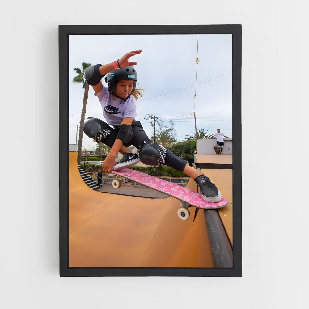 Poster Trick Girl – affiche Skateboard (vue 2)